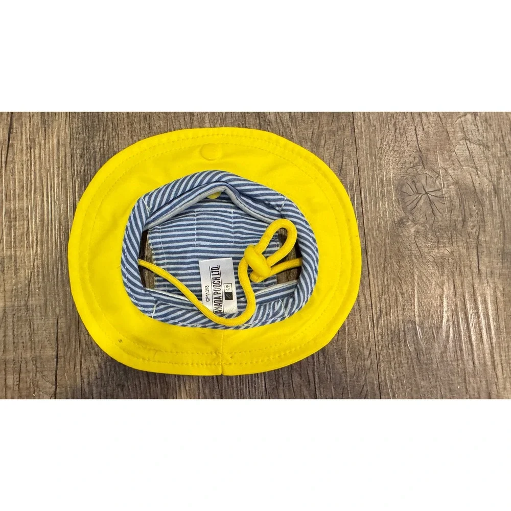 Like New Canada Pooch Torrential Tracker Yellow Dog Sun Hat Adjustable Small
